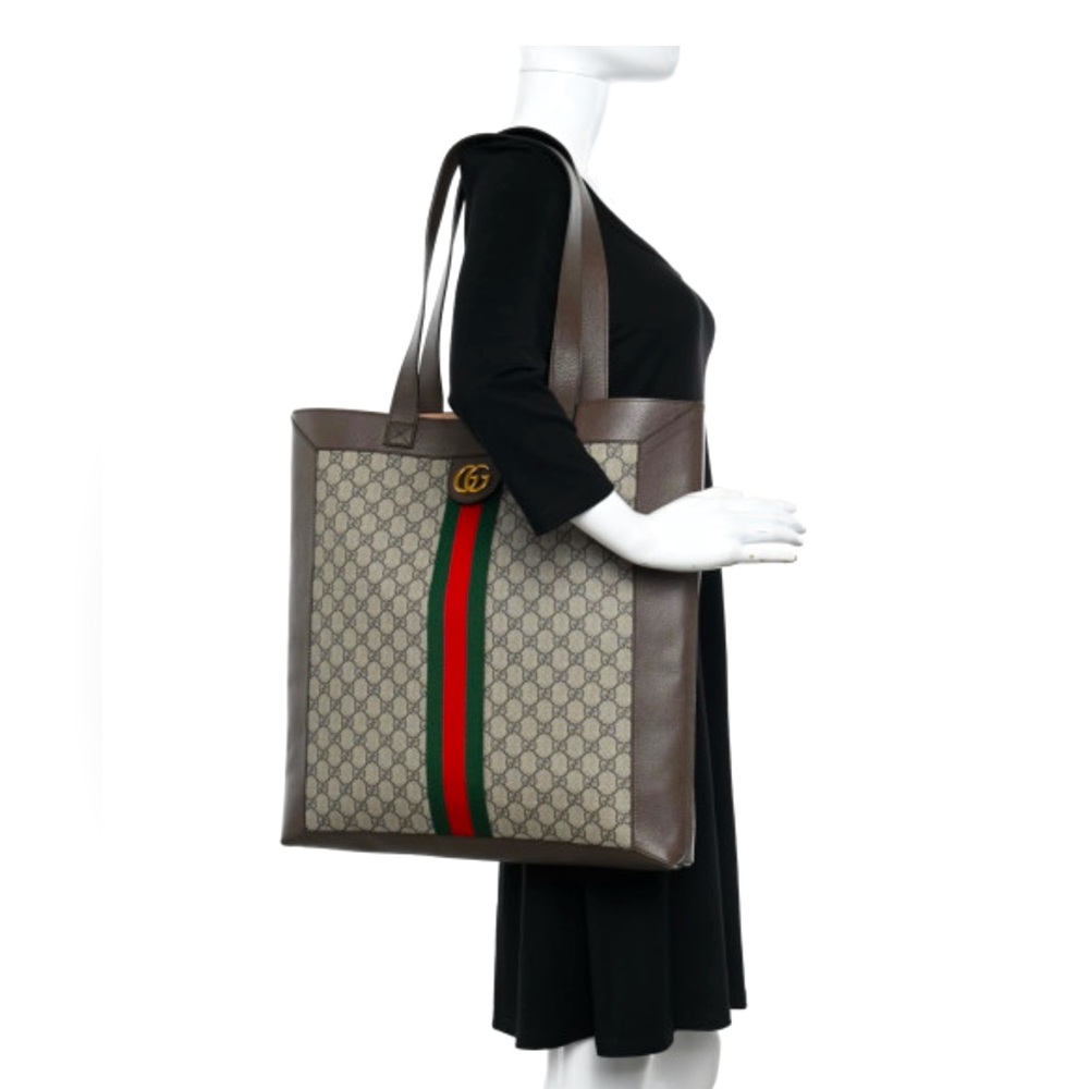 Gucci Supreme Monogram Large Ophidia Shopping Tote Brown-EXCELLENT condition